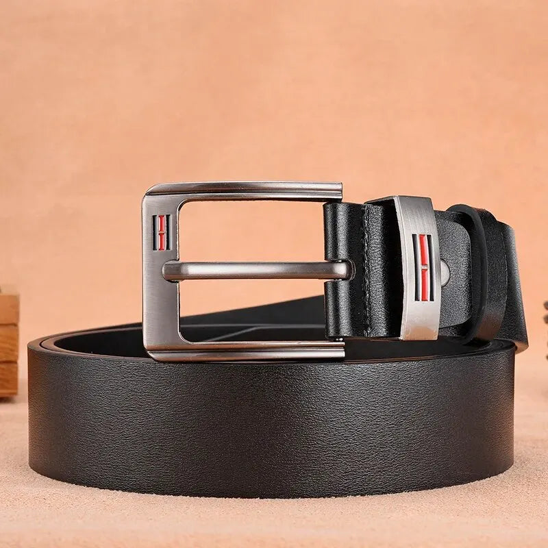 2024 Men’s Genuine Leather Belt – High-Quality Cowskin Casual & Business Buckle Waistband