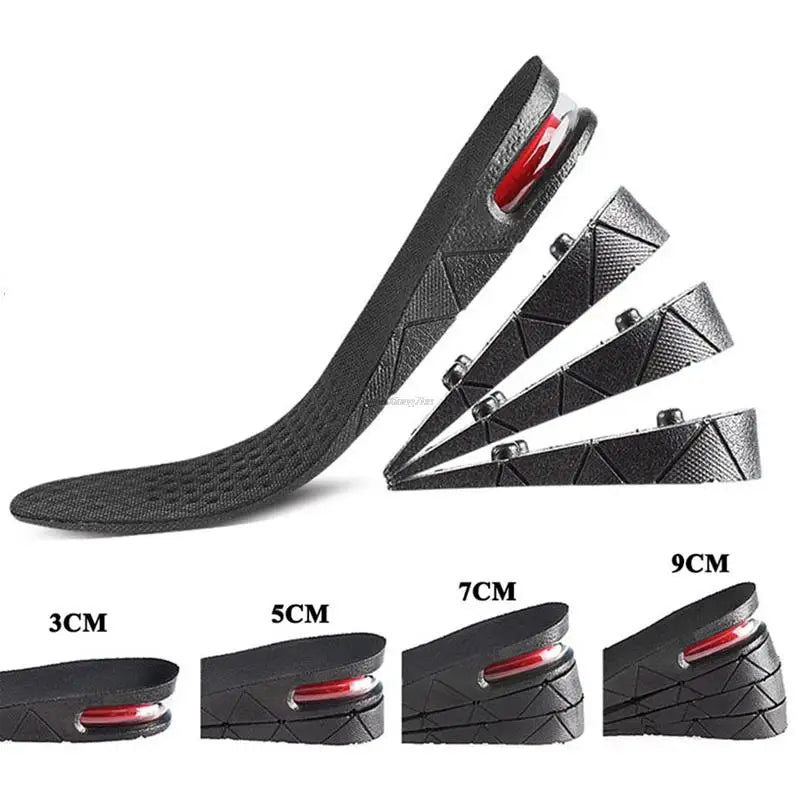 Height Increase Insoles with Air Cushion – Elevator Shoe Inserts for Men & Women, Adjustable 3-9cm Taller Footwear Lifts