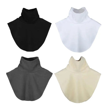 Women's Detachable High-Neck Collar - Soft Elastic Jersey False Collar and Neck Warmer in Solid Colors