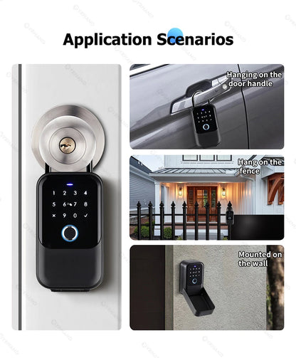 TTlock Smart Key Lock Box – Wireless Digital Code & Bluetooth Key Safe, App-Controlled Electronic Key Box for Home or Host
