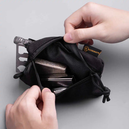 Kosibate Tactical EDC MOLLE Pouch - Mini Wallet Card Holder Key Belt Waist Pack for Camping, Hiking and Outdoor Use