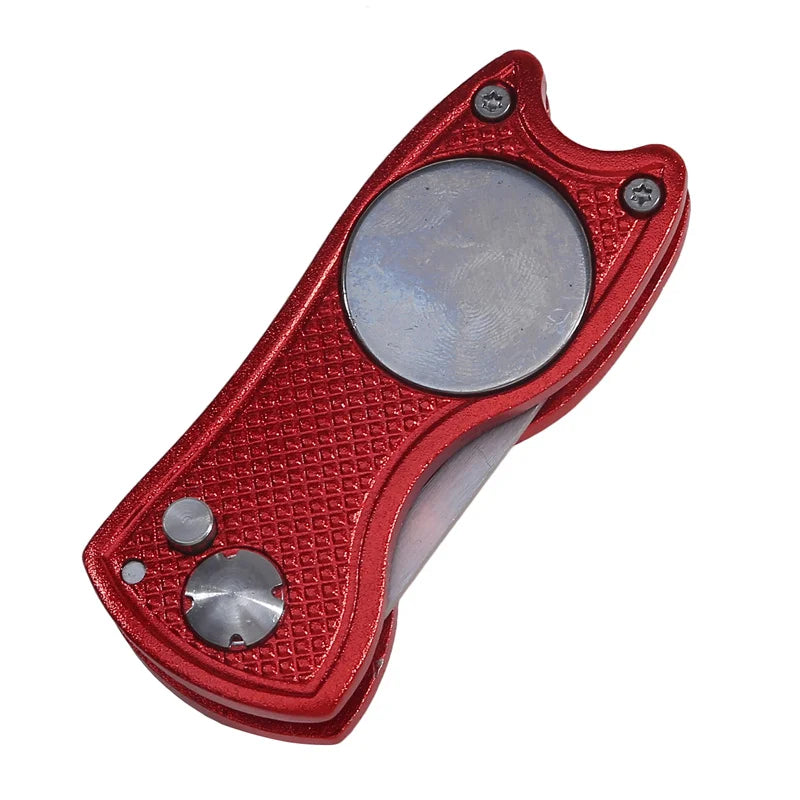 Foldable Golf Divot Repair Tool — Golf Ball Pitch Groove Cleaner & Putting Green Training Aid Accessory