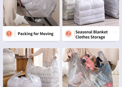 10PCS Large Plastic Storage Bags — Thick Moving & Organizer Bags for Clothes, Toys, Bedding, Duvets