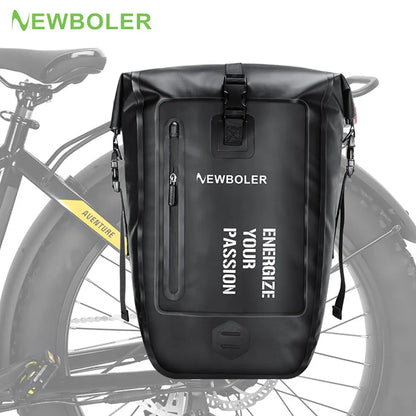 NEWBOLER 27L Bike Pannier Bag — Large Capacity Waterproof Rear Seat Trunk Bag for Travel & Electric Bike Accessories