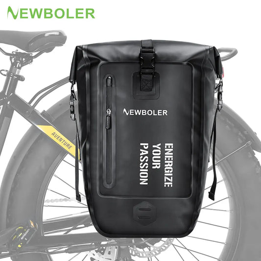 NEWBOLER 27L Bike Pannier Bag — Large Capacity Waterproof Rear Seat Trunk Bag for Travel & Electric Bike Accessories