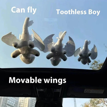2025 Plush Car Accessory — 20/27/35CM Removable Buckle Little Dragon Toy with Movable Wings, Boys Gift (No Battery)