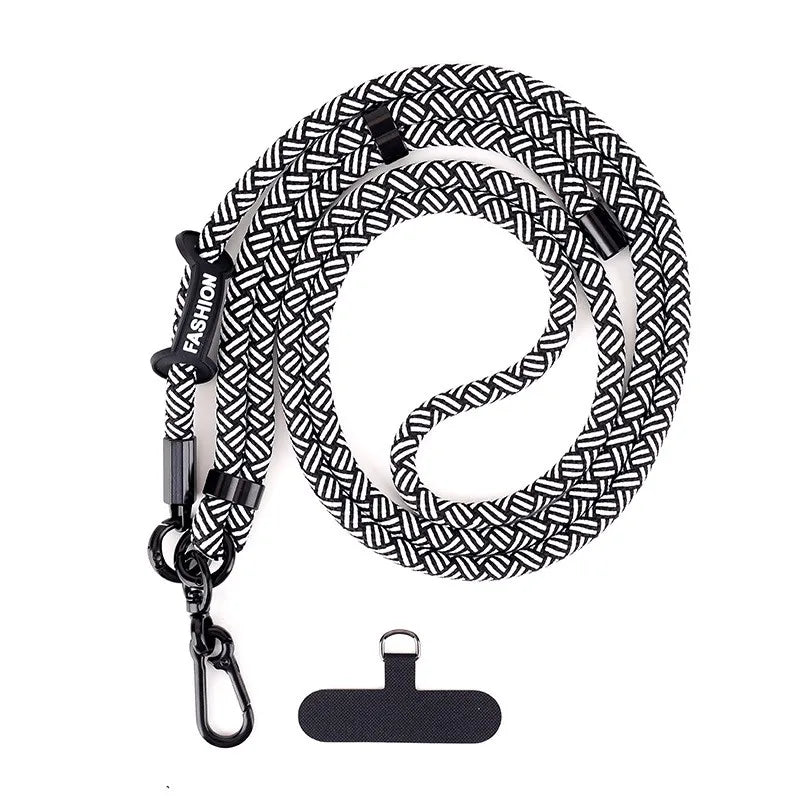 Adjustable Mobile Phone Strap Lanyard — Crossbody Neck Rope with Patch for iPhone & Cell Phone Hanging Cord
