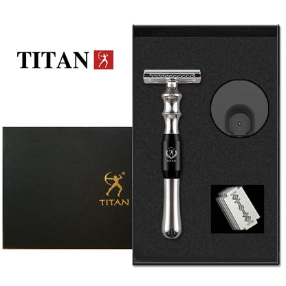 Titan High-Quality Safety Razor for Men – Metal Handle with Replaceable Blade for Precision Shaving