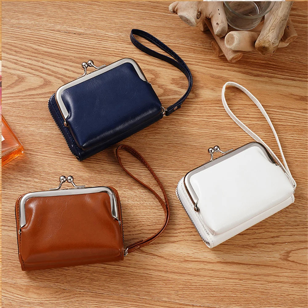 Women’s Fashion Wrist Strap Wallet – Retro Buckle Purse with Large Capacity & Multi Card Slots