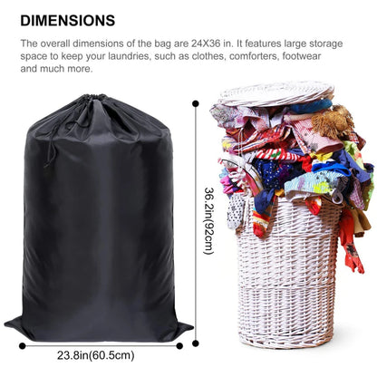 Large Heavy-Duty Polyester Laundry Bag — Drawstring Backpack for School & Camping