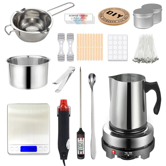 Candle Making Kit – Pouring Pot, DIY Supplies & Tools for Handmade Wax Candles, Includes Wax Melting Hot Plate