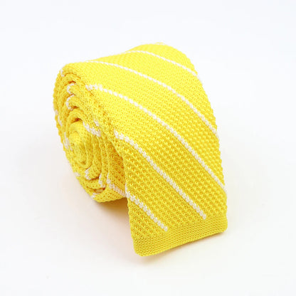 Classic Knit Neck Tie for Men — 6cm Plaid & Dots Casual Business Wedding Tie