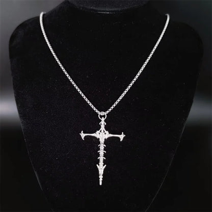 European & American Retro Gothic Cross Necklace – Unisex Hip-Hop Fashion Pendant for Men & Women, Street Style Trendsetter Jewelry Accessory