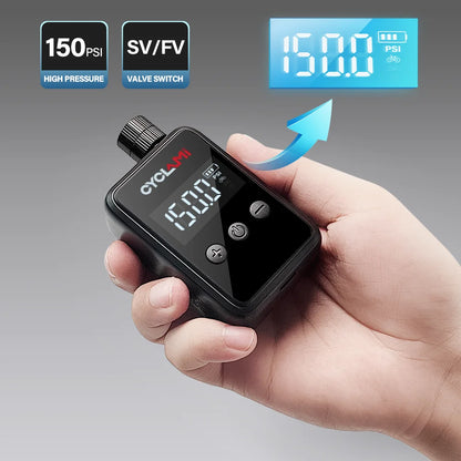 150 PSI Portable Pocket Bike Air Pump – MINI Rechargeable Electric Tire Inflator with Digital Gauge Display
