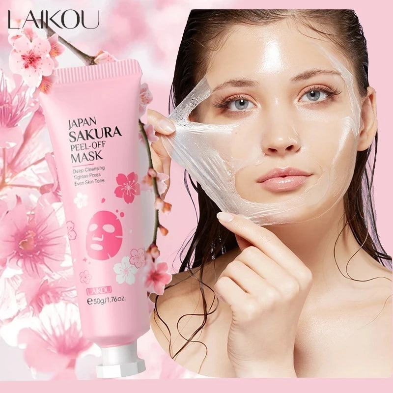 LAIKOU 24K Gold Sakura Peel-Off Face Mask – Anti-Wrinkle, Whitening & Blackhead Removal Skincare
