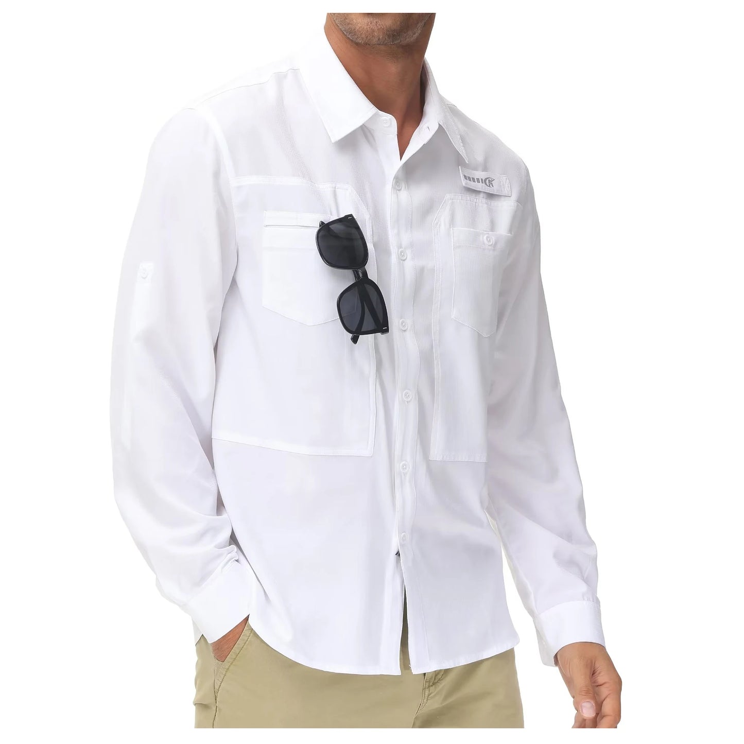 Men's UPF 50+ Fishing Shirt – Lightweight Long Sleeve Sun Protection Shirt with Breathable Mesh Back
