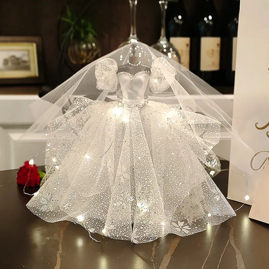 1/6 Mini Bride Doll Wedding Gown Set – Display Mannequin with Stand for Doll Clothes