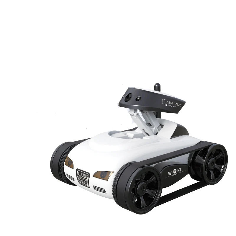 WiFi Remote Control Camera Tank Toy - 4-Channel Real-Time Video Transmission Tracked RC Car for Kids Gift