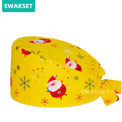 Unisex Soft Scrub Cap – Cartoon Print Surgical Hat for Men and Women, Operating Room Nursing Accessories
