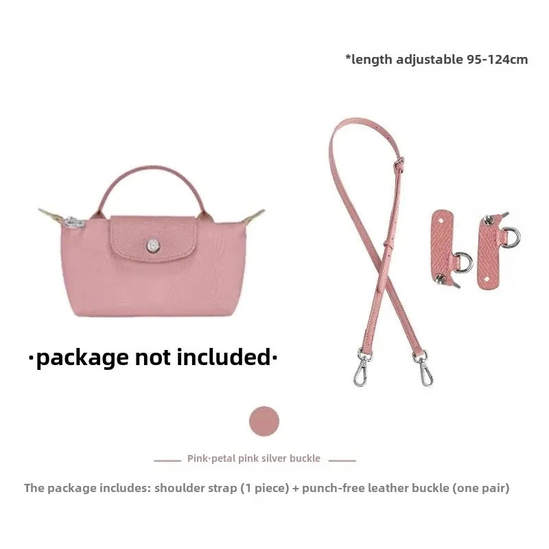 Leather Replacement Crossbody Bag Strap for Longchamp Mini — Earthy Color Shoulder Strap, No Punching Needed
