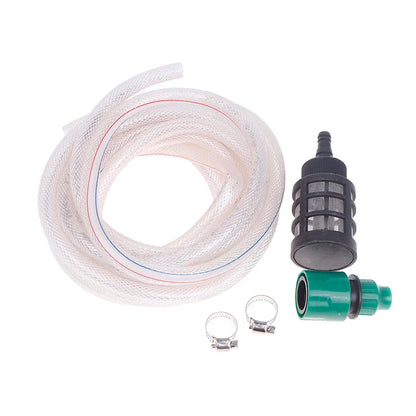 5M Portable Pressure Washer Hose Kit - Battery-Powered Car Washing Machine Suction Pipe with Water Inlet Filter for Home & Auto Cleaning