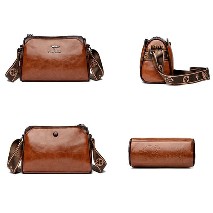 Women’s Soft Leather Shoulder Bag – Luxury Designer Vintage Crossbody & Messenger Handbag