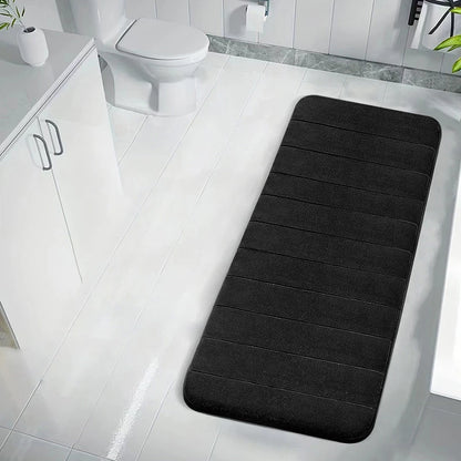 Coral Velvet Bathroom Mat - Anti-Skid Absorbent Toilet & Bathtub Floor Mat, Entrance Rug