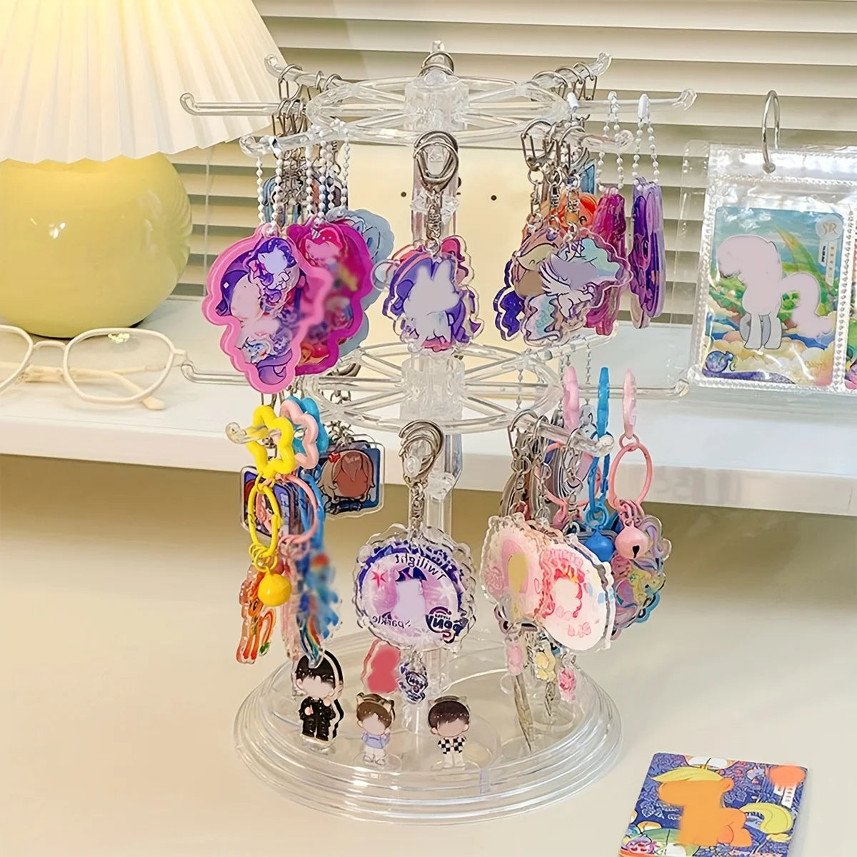 Multifunctional Double-Layer Jewelry Stand - Rotatable Adjustable Detachable Display Rack