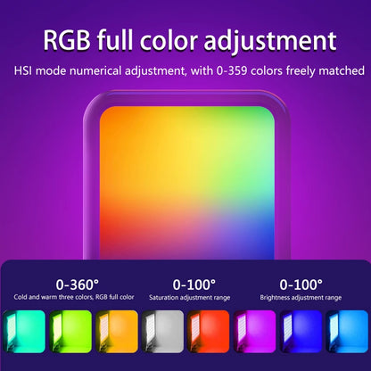 Mini RGB Portable LED Fill Light – Adjustable Hot Shoe Light for Live Photography & Mobile Cameras
