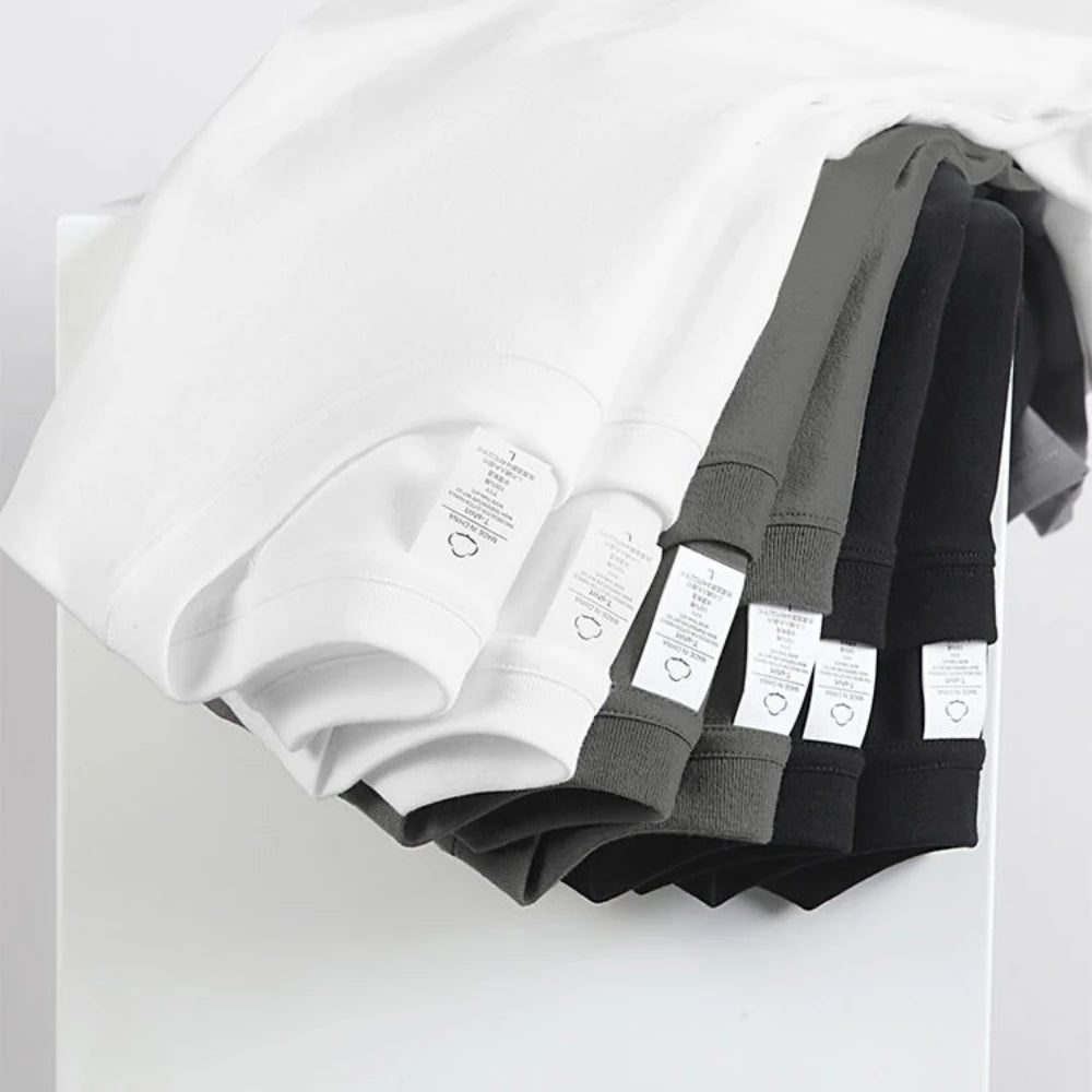 2PCS Unisex 100% Cotton White T-Shirts – Casual Loose Fit Short Sleeve Breathable Tees for Men & Women