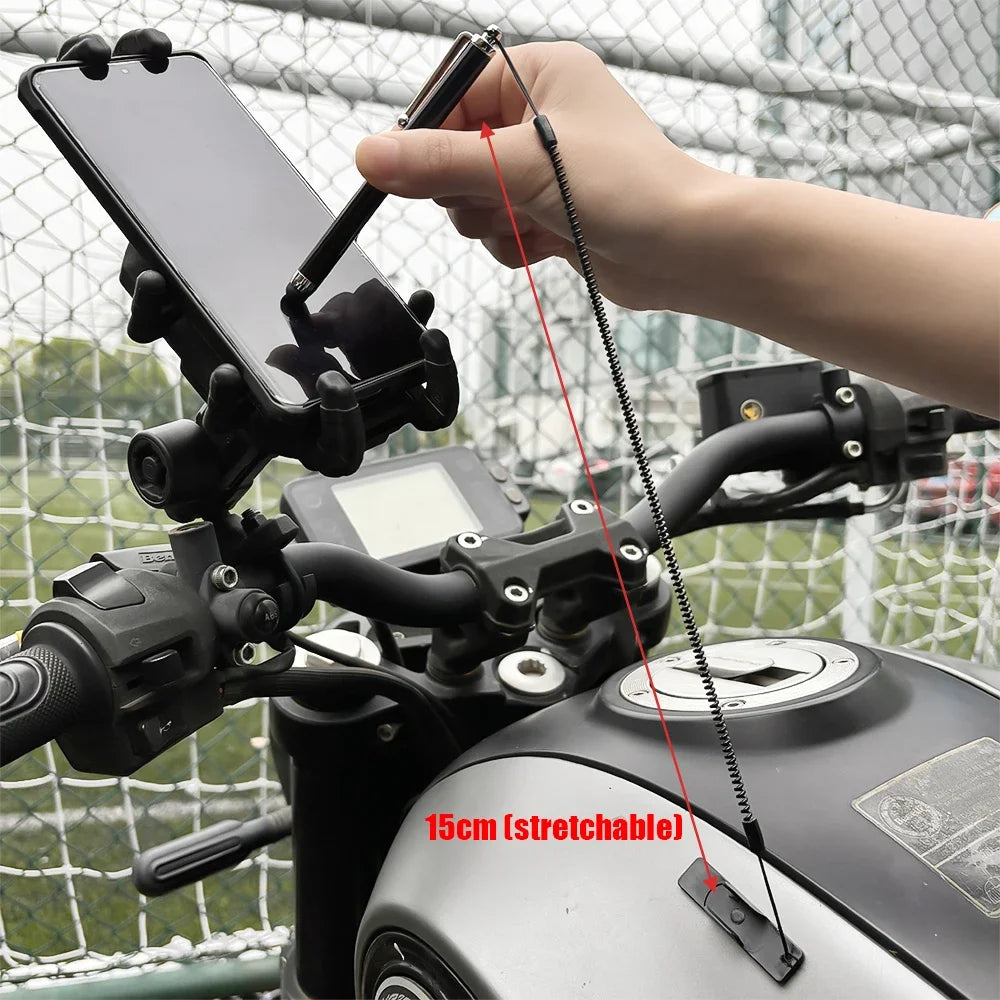 Motorcycle & Cycling Touch Pen – Universal Mobile Stylus with Spring Rope for Riding