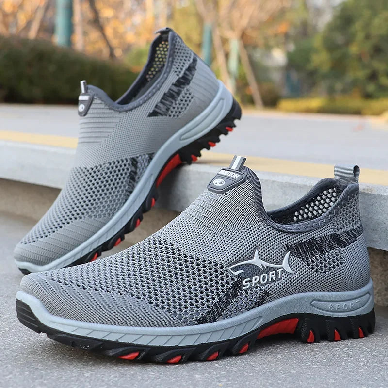 Men’s Summer Breathable Mesh Sneakers – Lightweight Casual Sports Shoes for Comfort Walking, Free Shipping Footwear