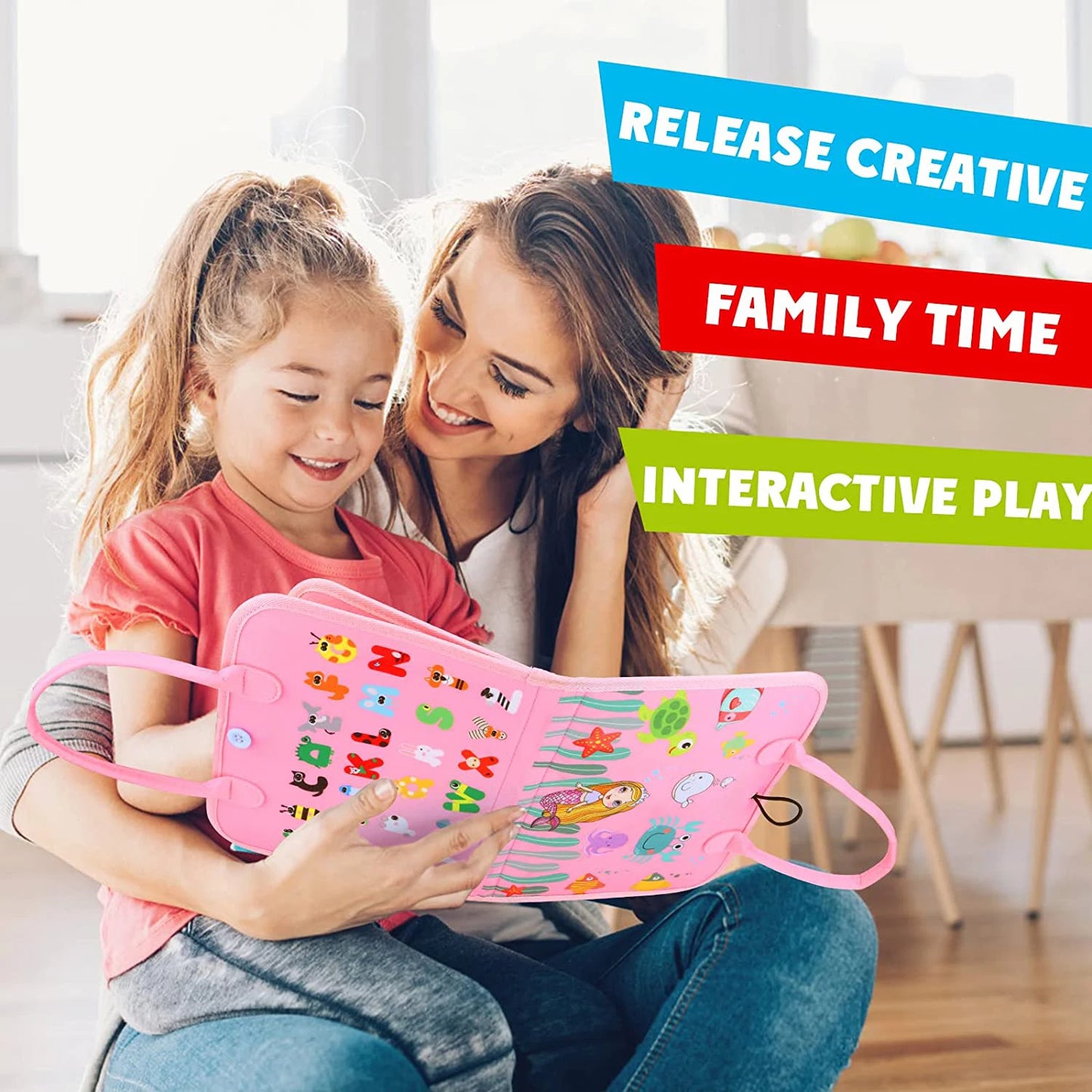 Montessori Toddler Busy Board – Educational Activity for Dress Motor Skills, Baby Learning Toy for Travel