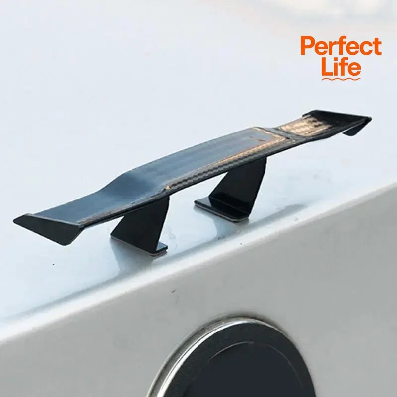 Mini Carbon Fiber Look Rear Spoiler - GT Style Car Winglet Decoration Auto Exterior Accessory