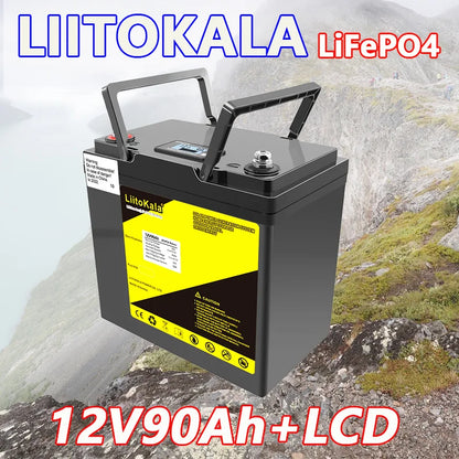 LiitoKala LiFePO4 Battery - 12V Lithium Battery 90Ah-300Ah For RV, Camper, Golf Cart, Off-Road & Off-Grid Power