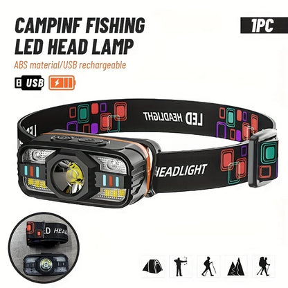 Powerful LED Headlamp 250LM - IPX4 Waterproof Rechargeable XPE Flashlight for Camping, Fishing & Hiking