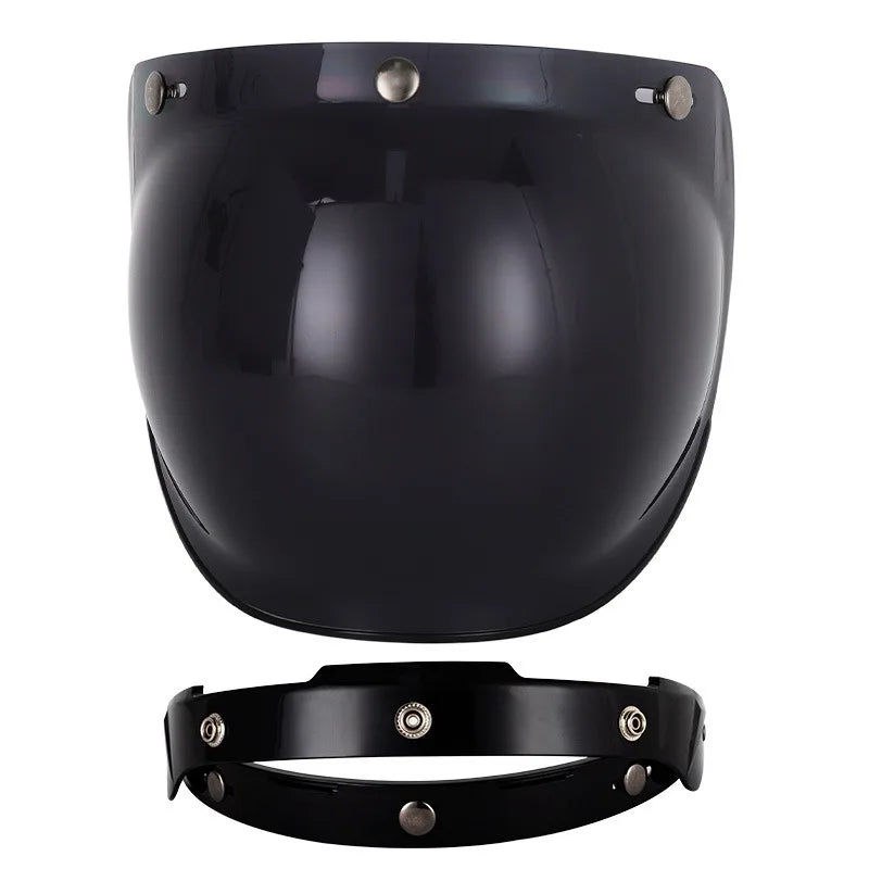 Motorcycle Helmet Bubble Visor – Anti-Fog UV Protection HD Lens for Retro Open Face Helmets