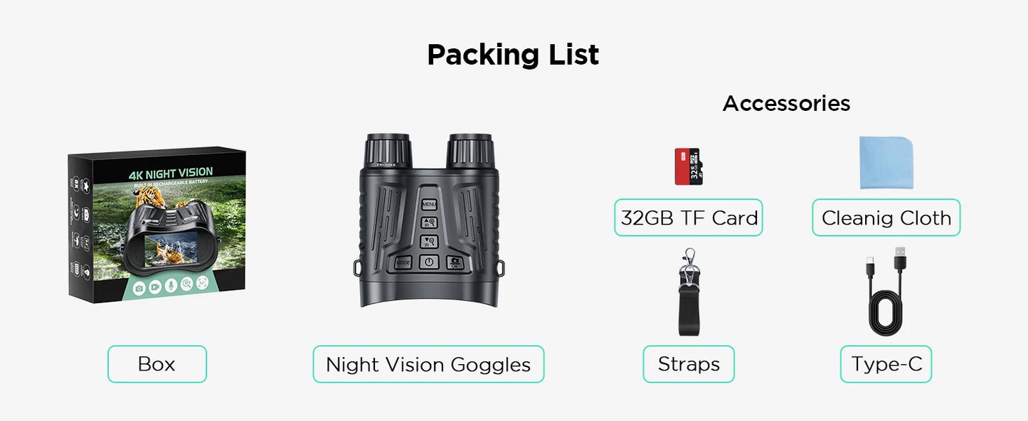 10X Digital Night Vision Binoculars | 9-Level Infrared, 600M Visibility in Darkness with 5000mAh Rechargeable Battery