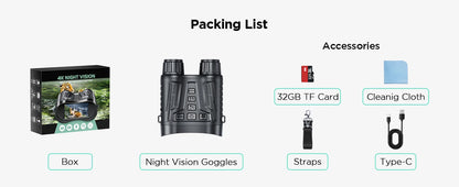 10X Digital Night Vision Binoculars | 9-Level Infrared, 600M Visibility in Darkness with 5000mAh Rechargeable Battery