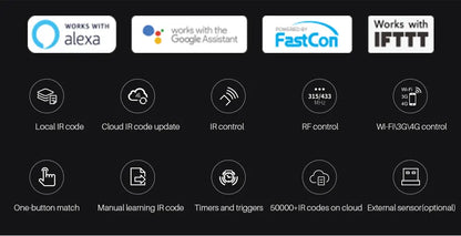 Broadlink RM4 Pro Universal Smart Remote – IR/RF/WiFi Control, Works with Alexa & Google Home