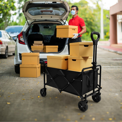 Portable Folding Handcart – Adjustable Height & Angle, Easy Fold, Heavy-Duty Load Carrier for Beach & Camping