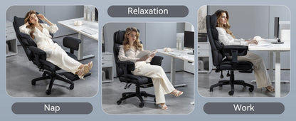 Dowinx Big & Tall Office Chair – High Back Computer Gaming Chair with Pocket Spring Cushion, Lumbar Support & Armrests