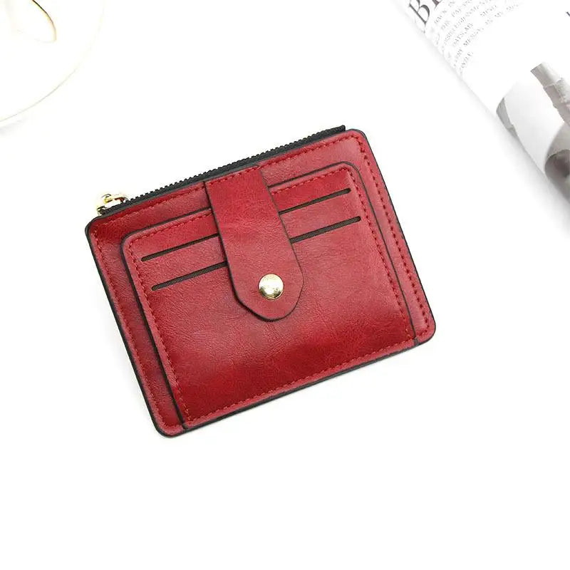 Luxury Slim Leather Wallet for Men — Small Credit & ID Card Holder with Coin Pocket, Designer Purse for Men & Women