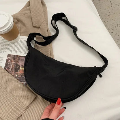 Upgraded Women's Messenger Bag – Simple Design Nylon Hobo, Small Vintage Shoulder Purse & Cloth Handbag
