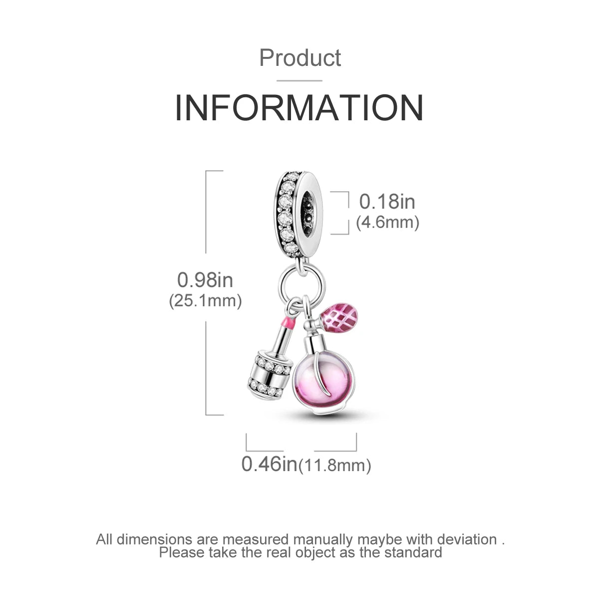 MULA Silver Plated Dangle Charms for Snake Chain Bracelet - DIY Women’s Jewelry Making Gift