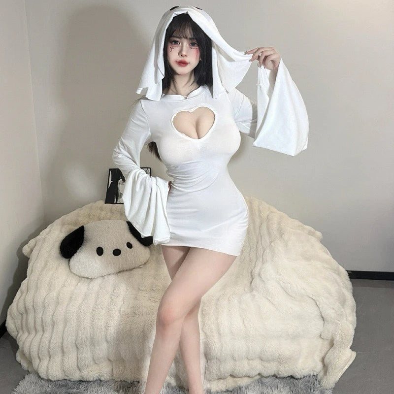 Ghost Girl Cosplay Costume - Women’s Ghost Princess Two-Piece Fishtail Halloween Skirt Set