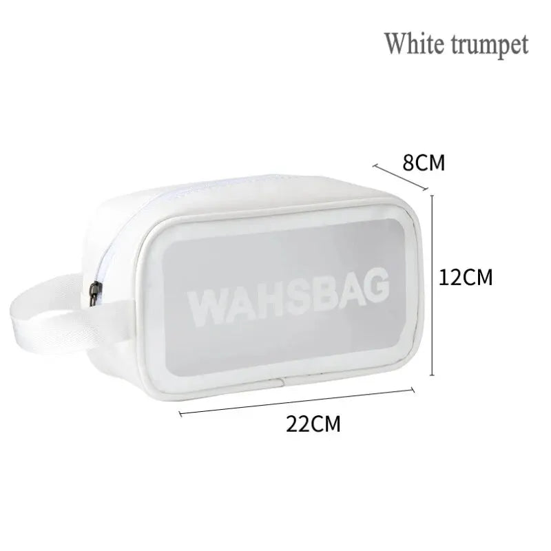 Waterproof PVC Travel Toiletry Bag – Transparent Zipper Makeup Organizer Case for Women
