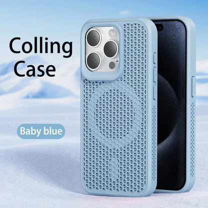 MagSafe Cooling Phone Case for iPhone - Breathable Hard Back Cover with Heat Dissipation