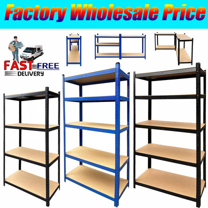 150-200CM Heavy Duty Garage Storage Shelves – 1929LBS Load, Adjustable 4/5 Tier Metal Racking for Home & Warehouse