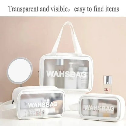 Waterproof PVC Travel Toiletry Bag – Transparent Zipper Makeup Organizer Case for Women